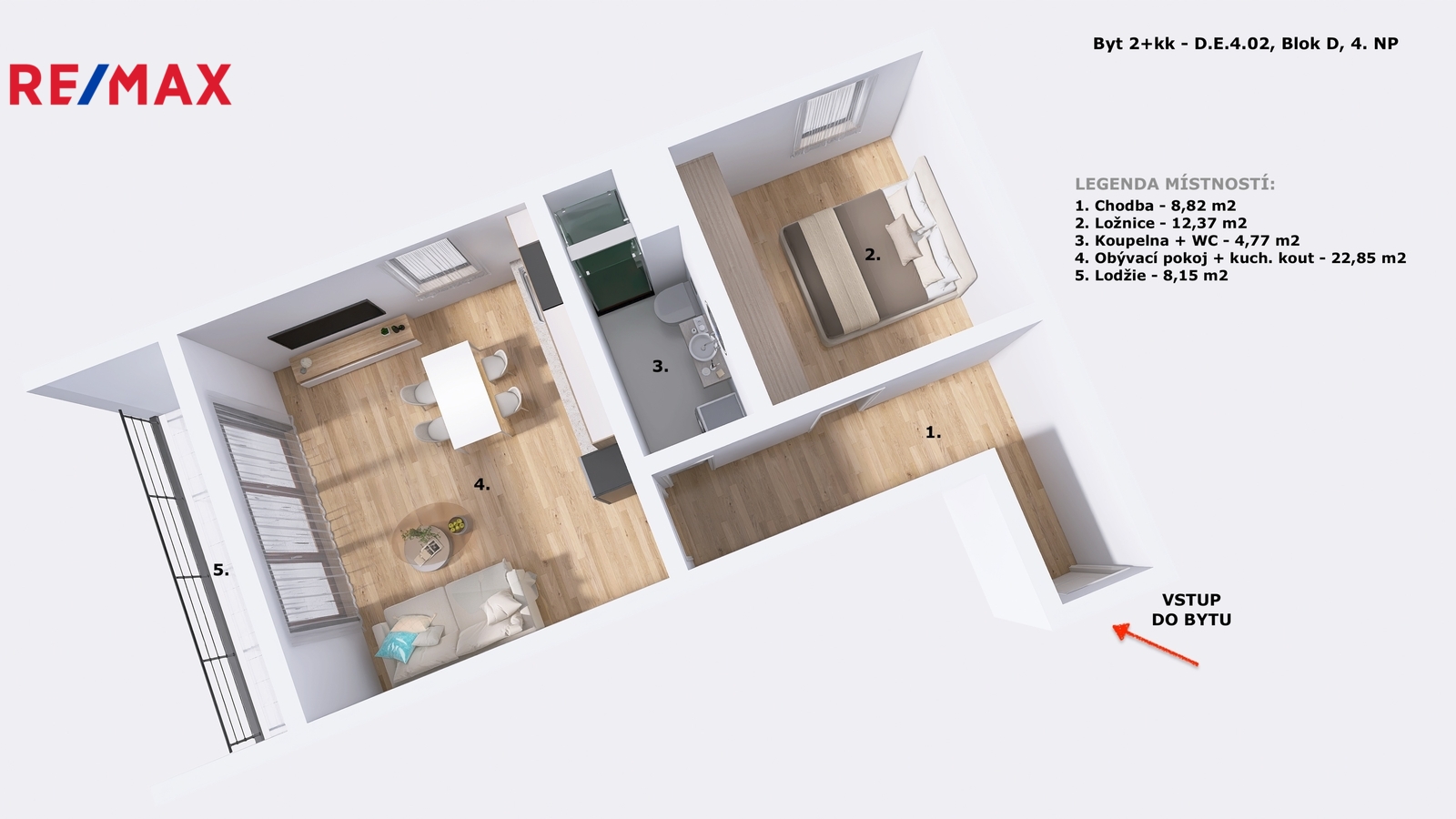 Vizualizace - skutečné vybavení viz fotografie