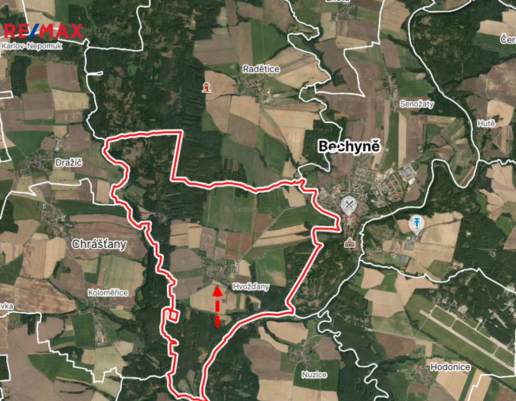 Pozemky, umístění