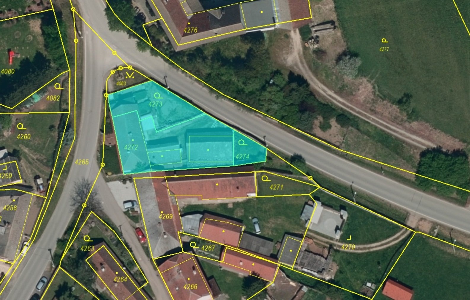 Snímek z KN RD Tasov 133, letecká