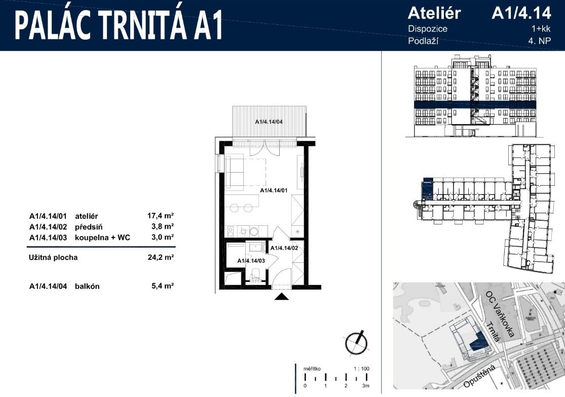Byt Trnitá 18 - karta