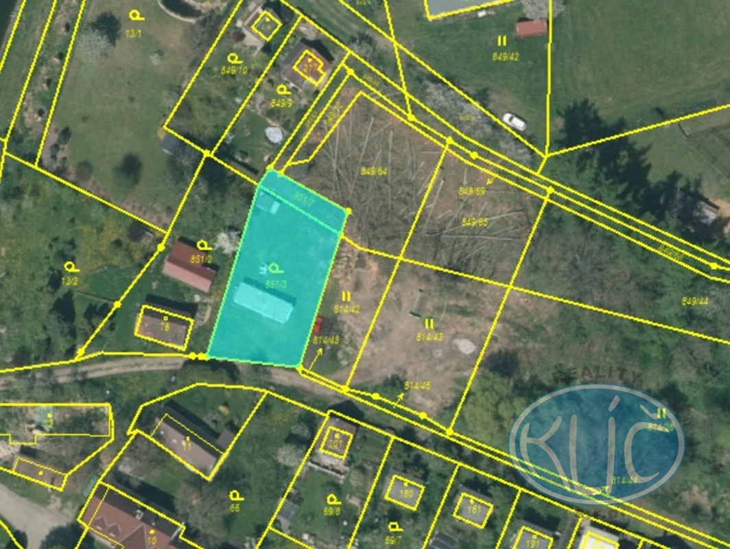 Mapa prodávaného pozemku