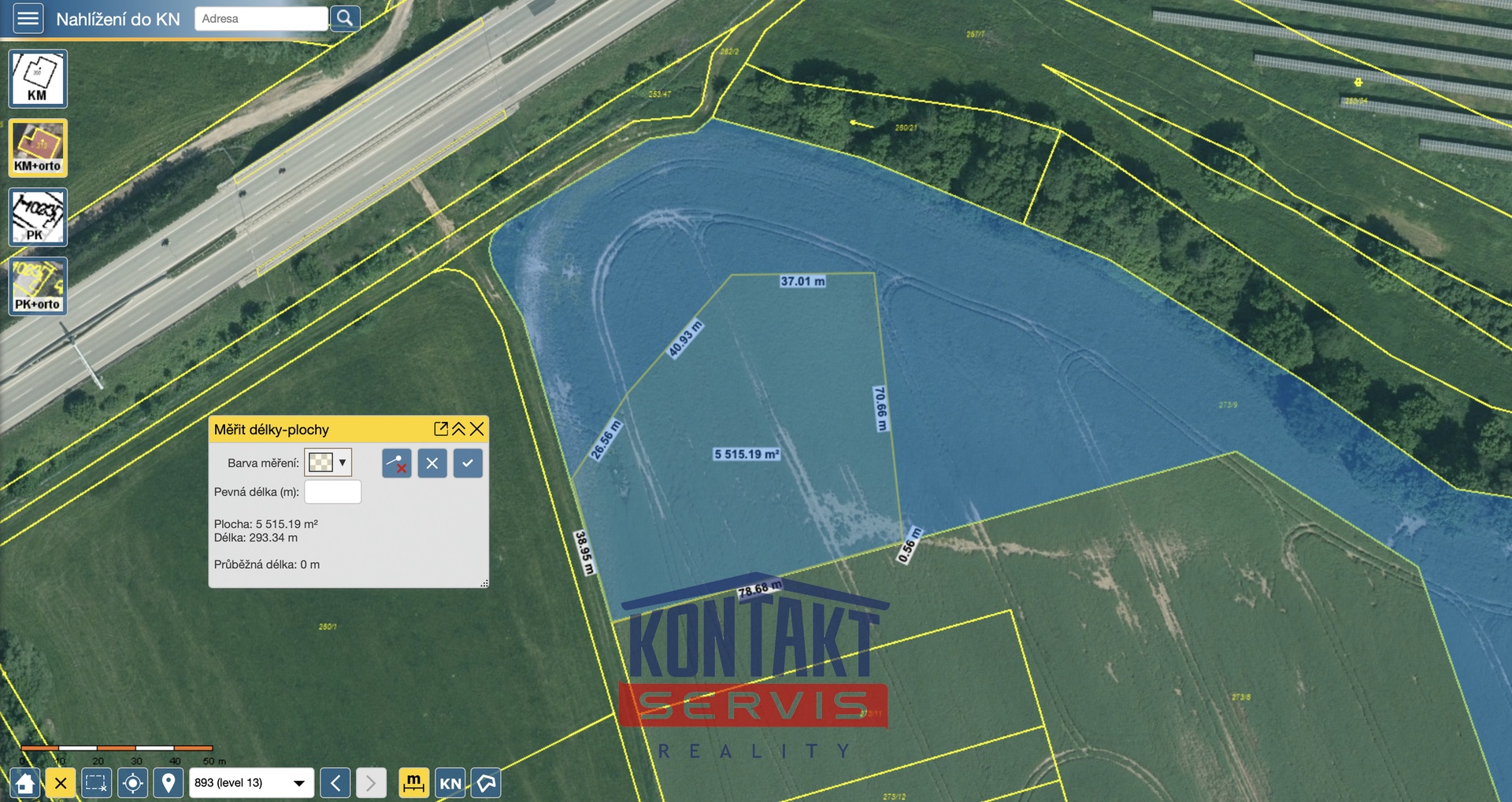 Zame?r?eni? zastav.plochy