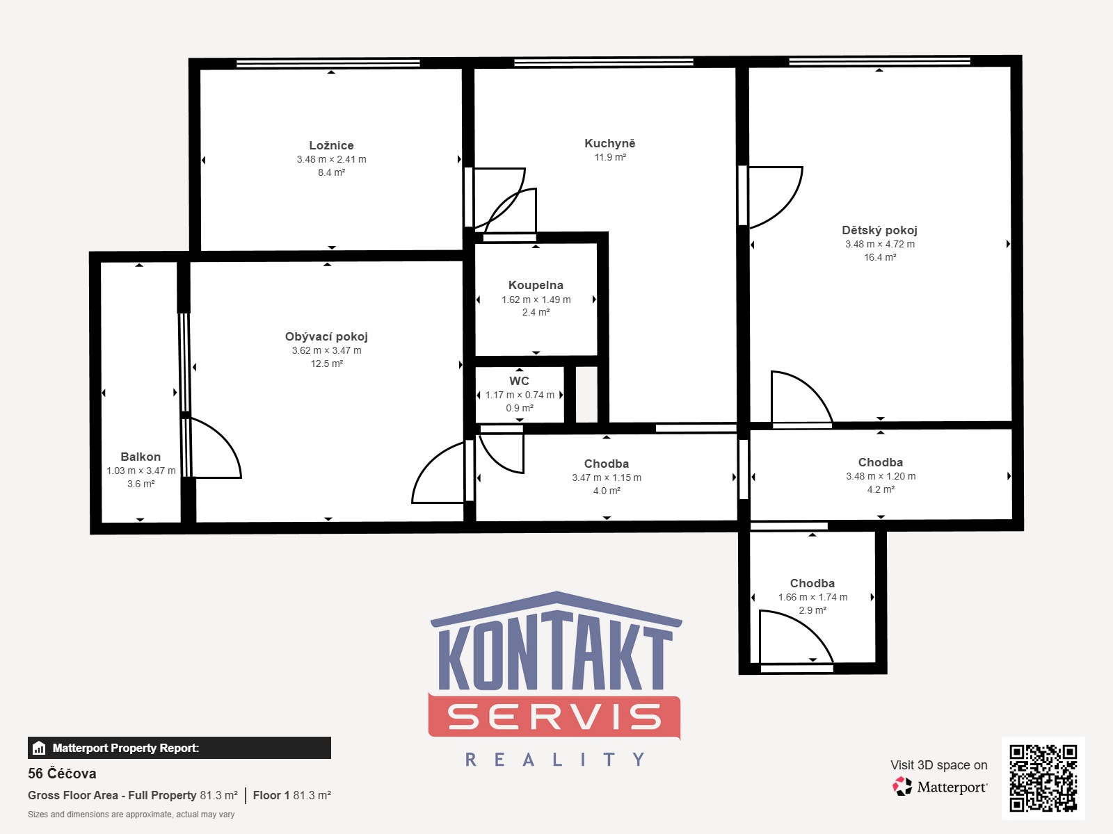 Matterport_Čečova 56_ČB_půdorys_dveře
