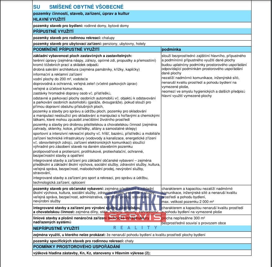 SU Smíšené obytné všeobecné