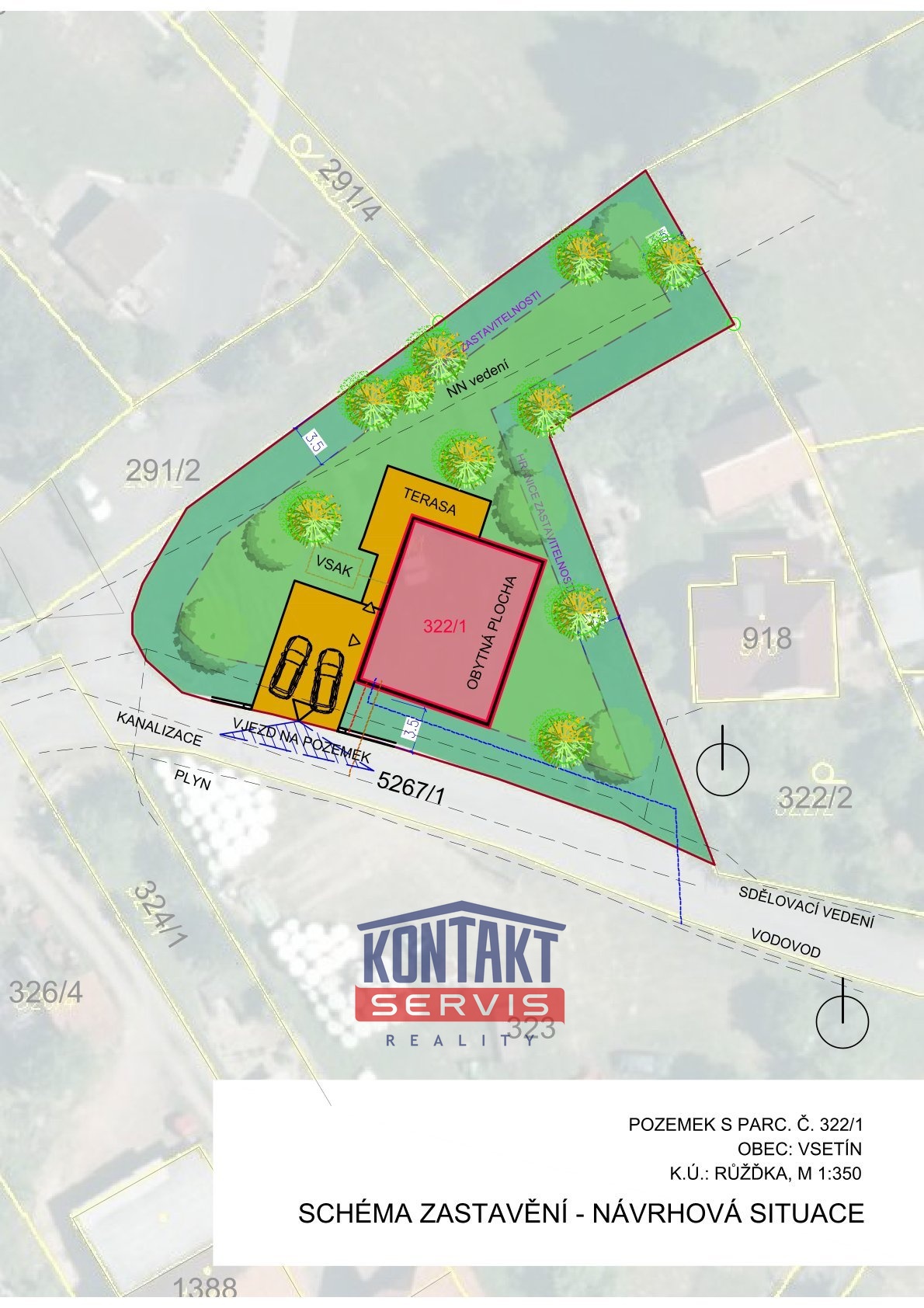 KN 322,1 Schéma zastavění - návrhová situace