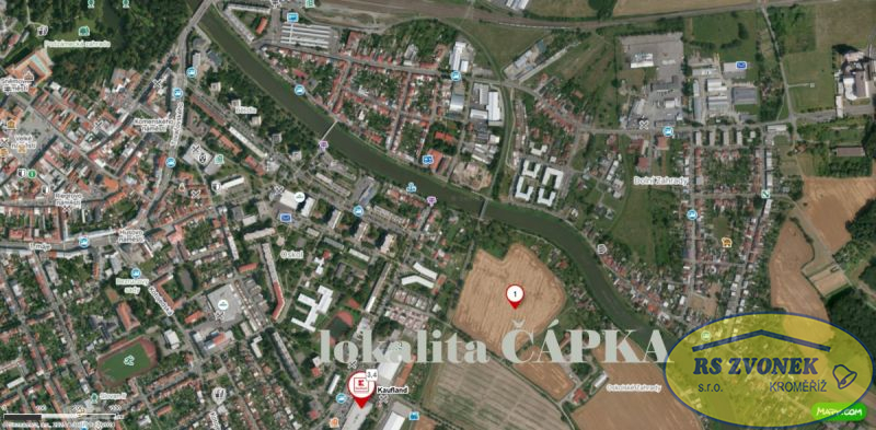 Pozemek 613 m2 pro výstavbu bungalovu 4+kk, Kroměříž