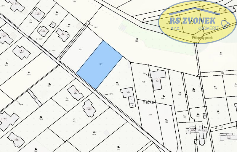 Prodej pozemku pro stavbu RD, Přílepy u Holešova