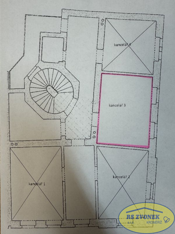 Pronájem kanceláře, Husovo náměstí, Kroměříž