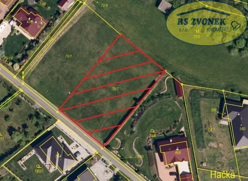 Prodej pozemku pro stavbu RD, Přílepy u Holešova