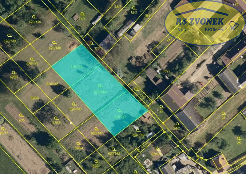 Pronájem zahrady 412 m2 Těšánky (okr. Kroměříž)