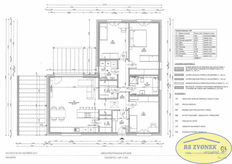 Pozemek 617 m2 pro výstavbu bungalovu 4+kk, Kroměříž