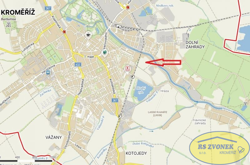 Pozemek 790 m2 pro výstavbu bungalovu 4+kk, Kroměříž