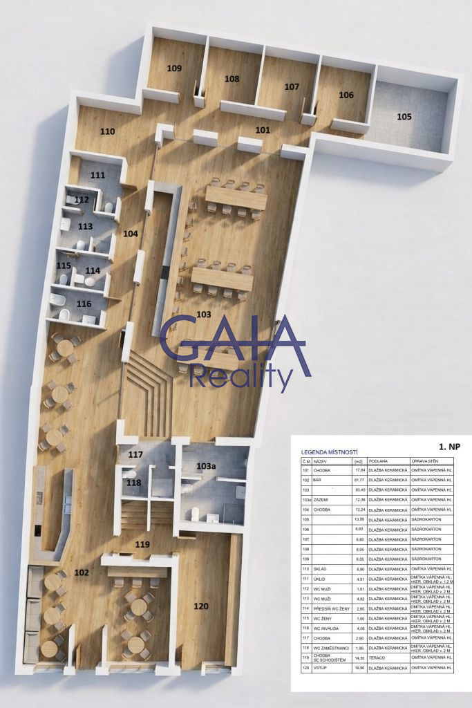 Pronájem reprezentativních komerčních prostor 364 m&sup2;