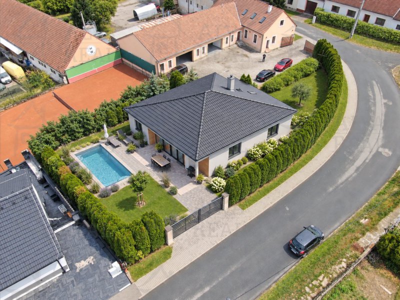 Vizualizace rodinného domu na pozemku