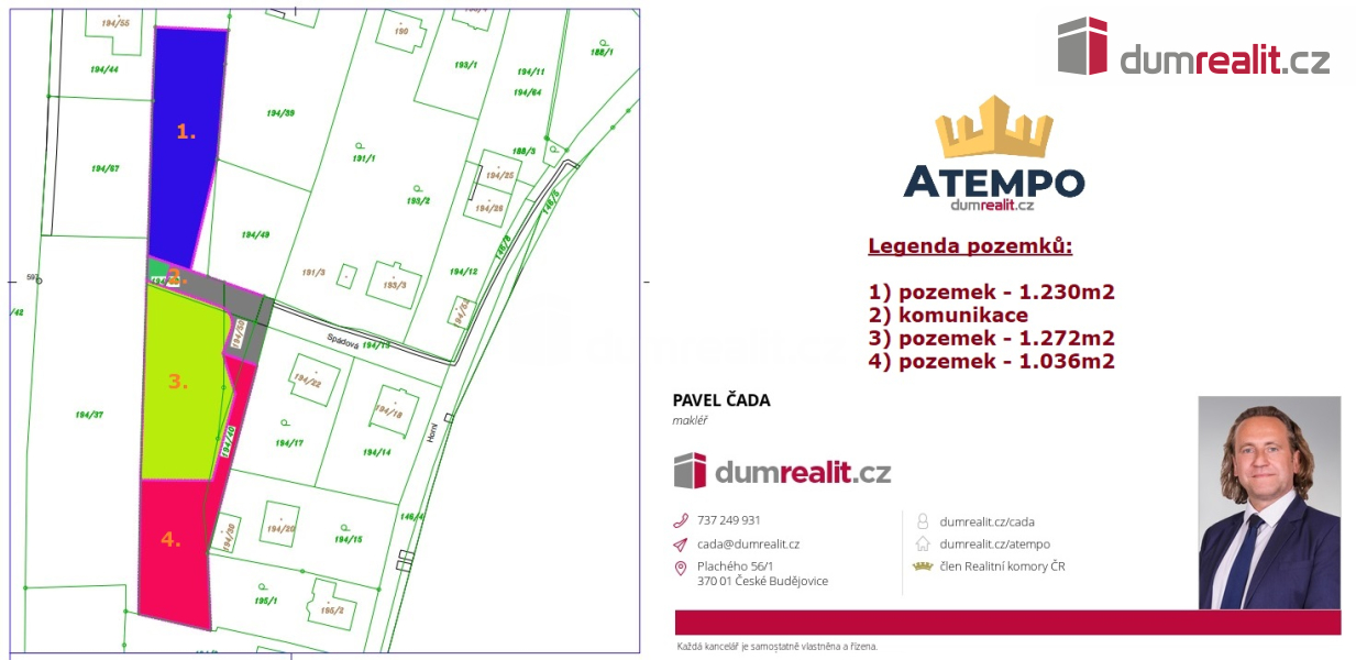 Prodej stavební parcely, 1 272 m² Hůry (okres České Budějovice), Spádová, obrázek 9