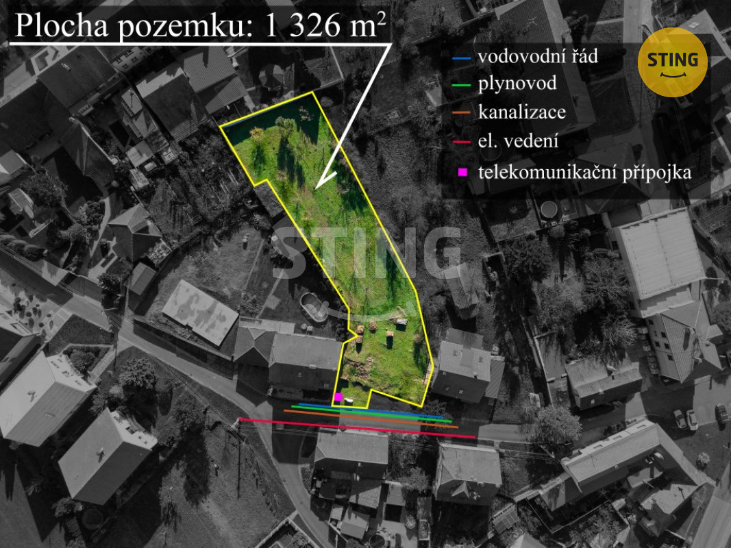 Prodej stavební parcely 1326 m², Milotice