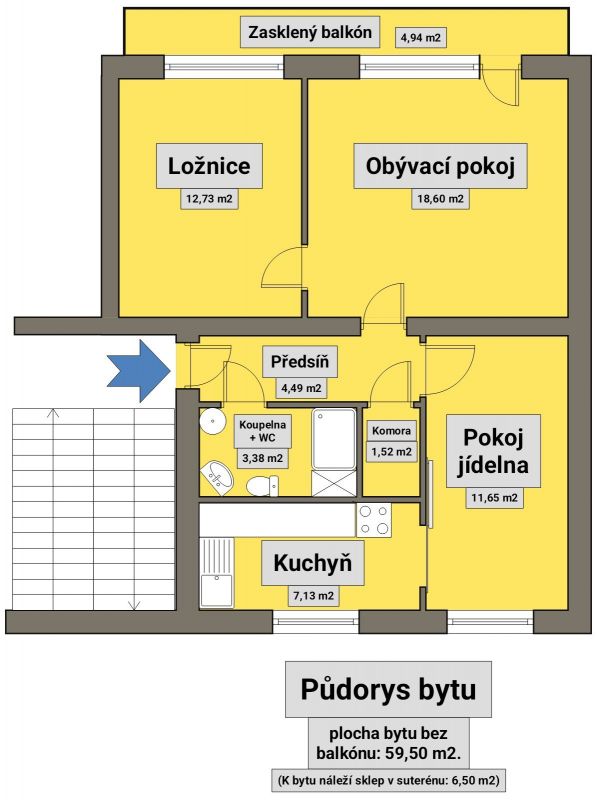 Bezbariérový byt 3+1/B, OV, Blahoslavova, Hořice, 