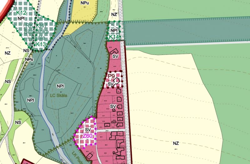 Stavební pozemek 1001m2, Chrast - Skála, okr. Chrudim