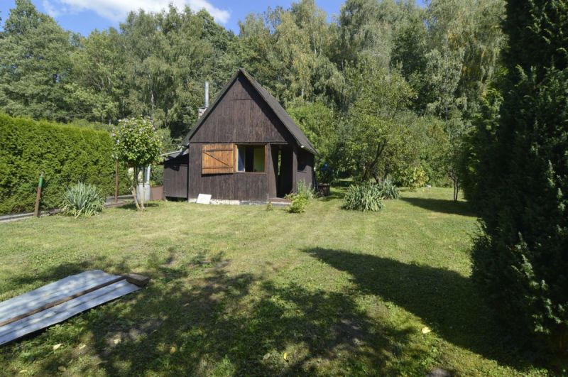 Zahrada u lesa se zahradním domkem v Týništi nad Orlicí.
