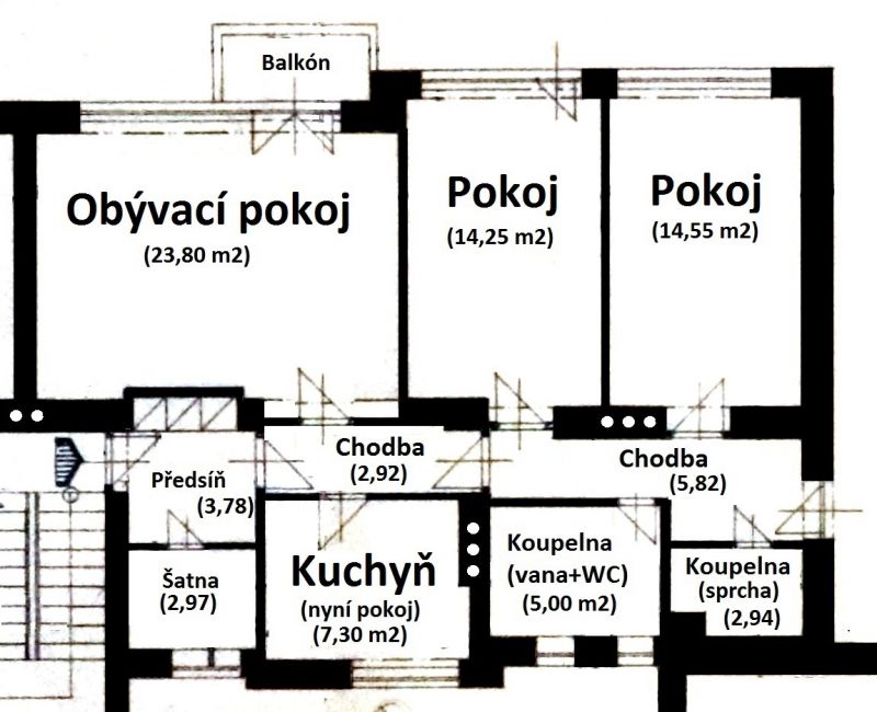 Byt 3+1/B, OV, Husova ulice, Hořice, okr. Jičín