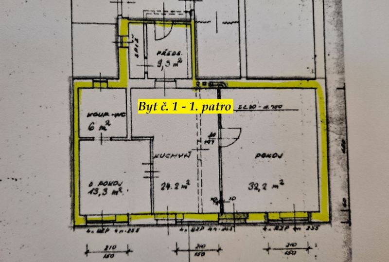 Pronájem prostorného bytu 3+kk v Opočně, Kupkovo n