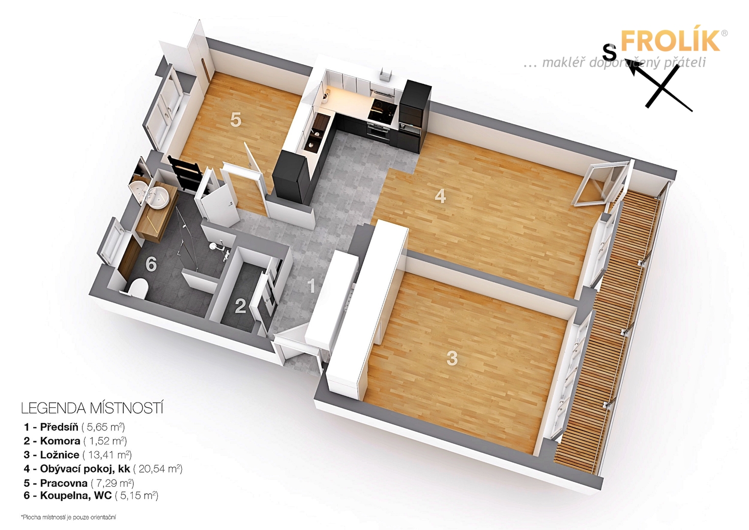 Nezařízený byt 3+kk s lodžií - Praha 6, Na Dlouhém