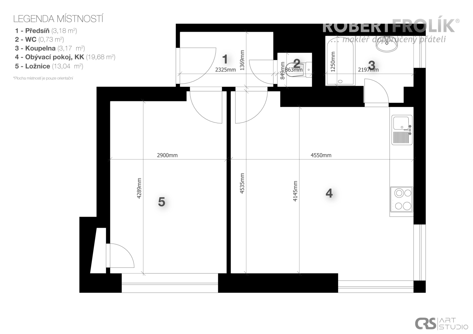 Zařízený byt 2+kk - Praha 6, Břevnov - Patočkova -