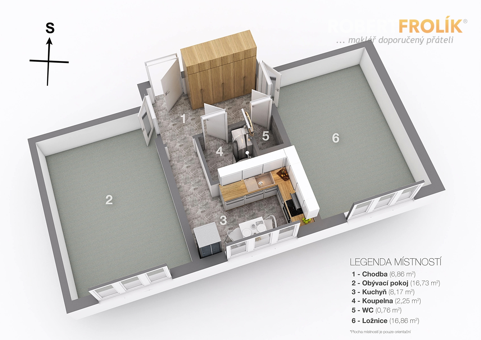 Nezařízený byt 2+1 - Praha 4, Krč - Antala Staška 