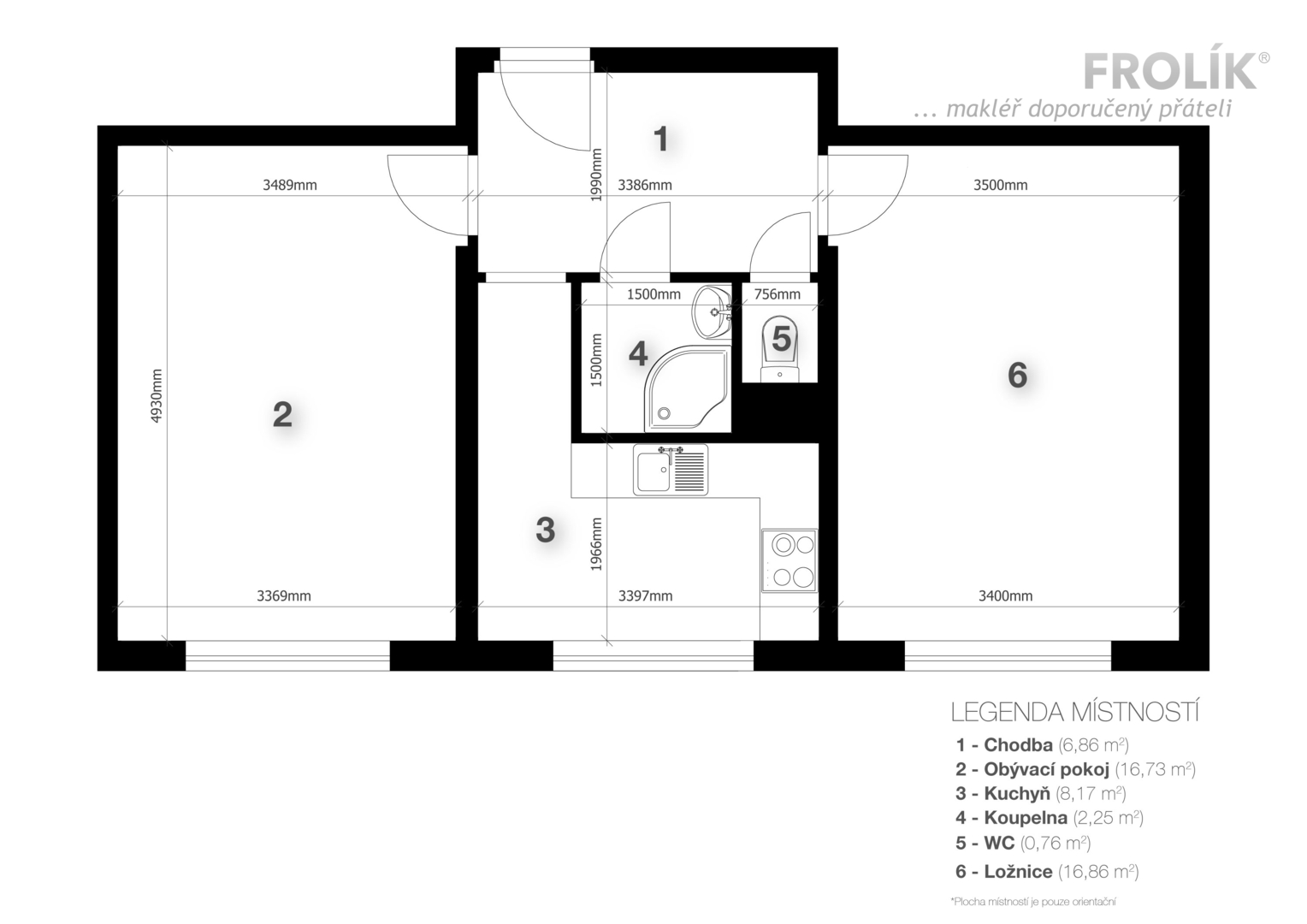 Nezařízený byt 2+1 - Praha 4, Krč - Antala Staška 