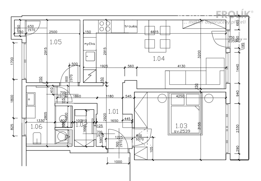 Nezařízený byt 3+kk s lodžií - Praha 6, Na Dlouhém