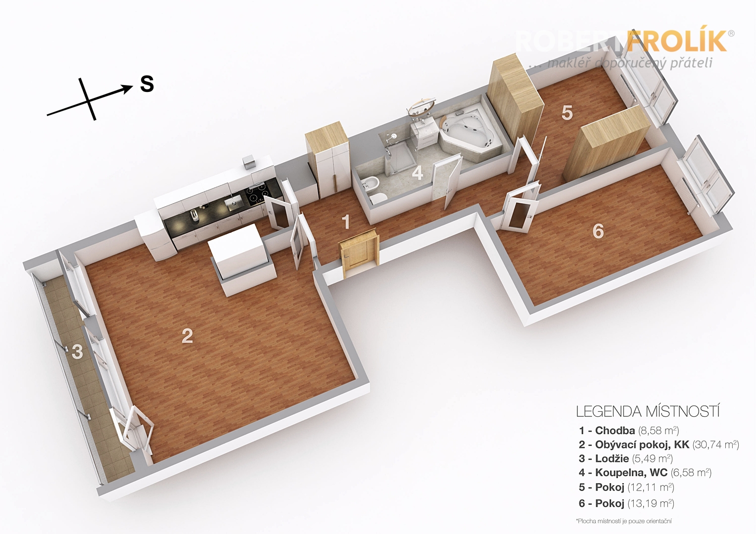 Částečně zrekonstruovaný byt 3+kk s lodžií - Praha