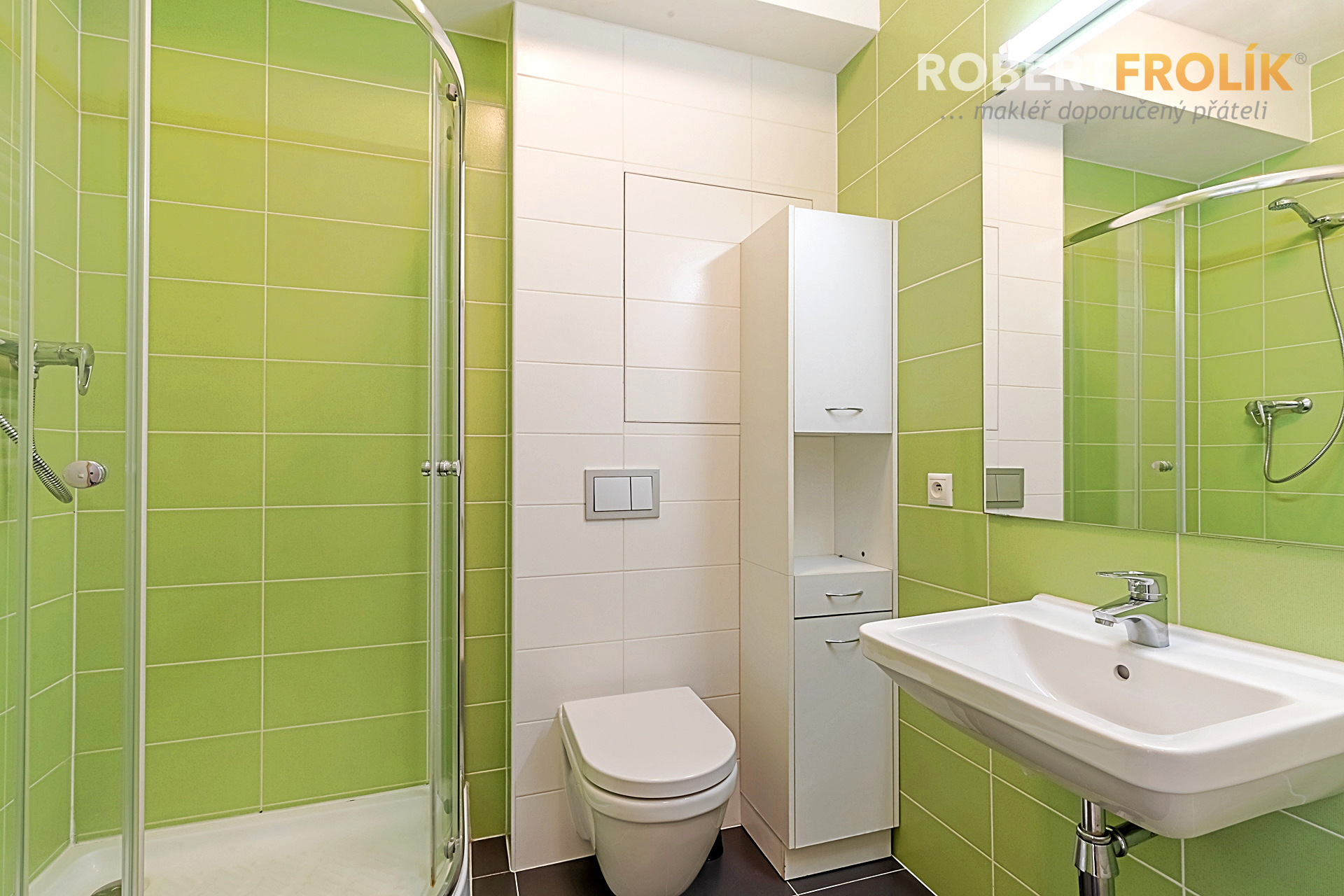 Nezařízený byt 2+kk s balkonem a garážovým stáním - Praha 9, Vysočany - Freyova - Residence Eliška - koupelna