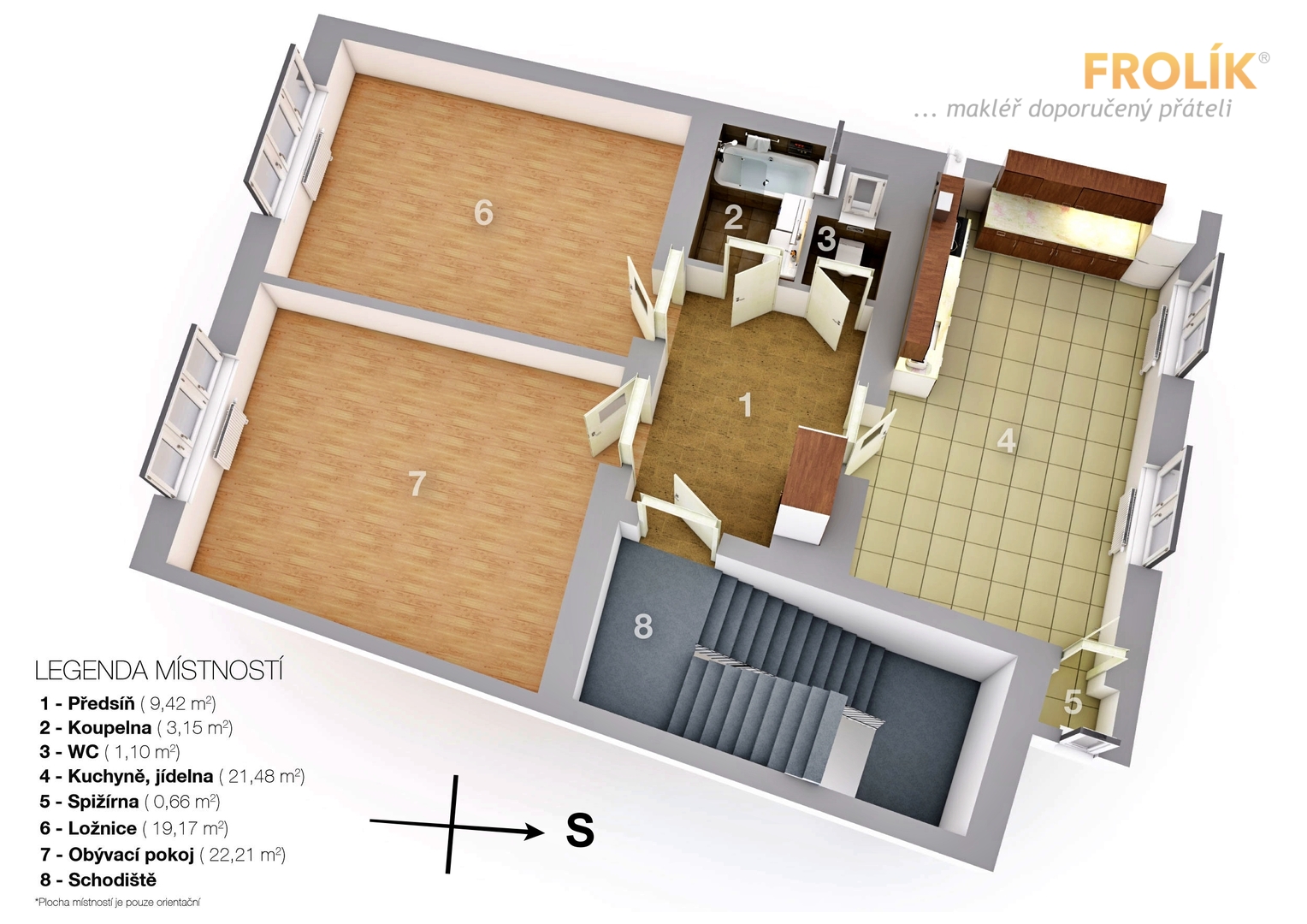 Nezařízený byt 2+1 (3+kk), se sdílenou zahrádkou -