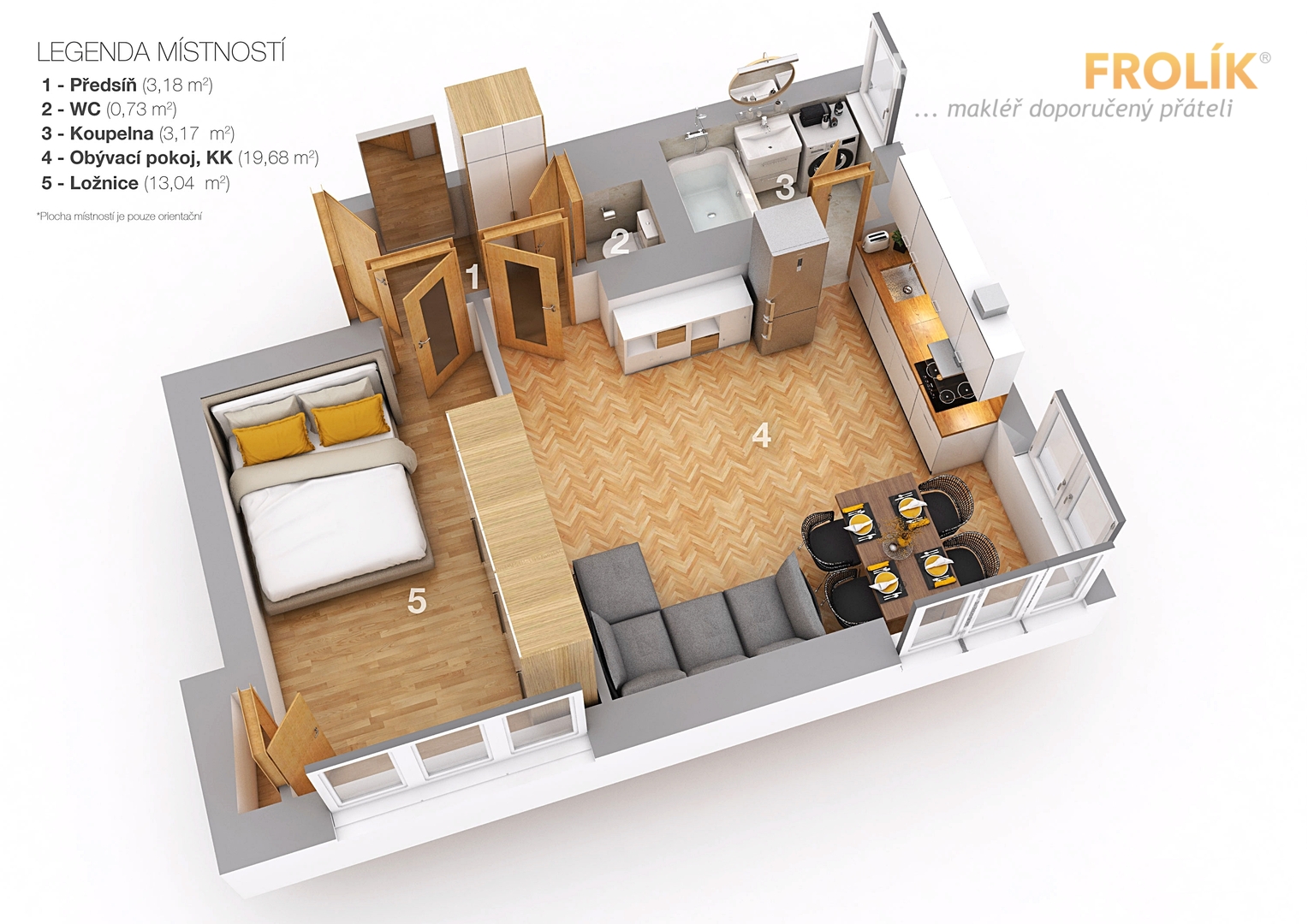 Zařízený byt 2+kk - Praha 6, Břevnov - Patočkova -