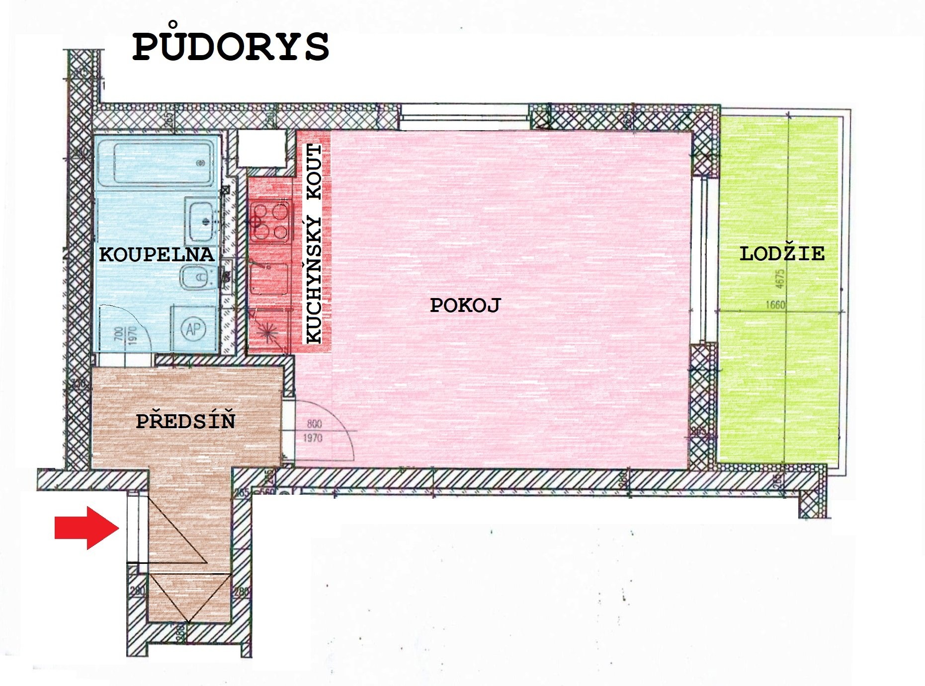 půdorys 1KK