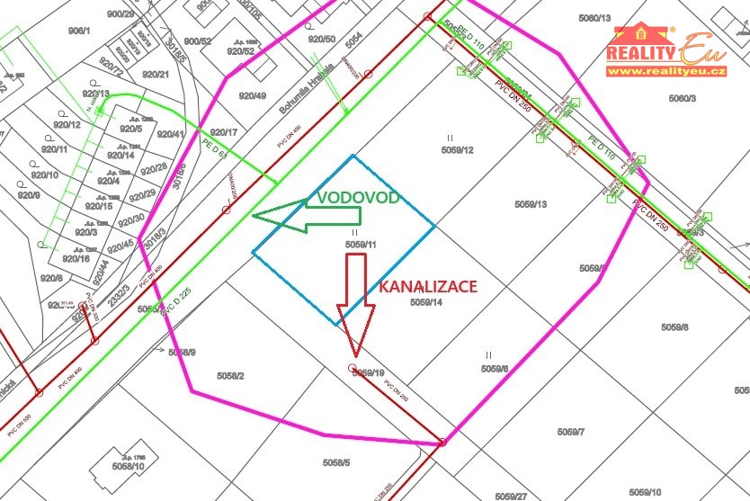 voda a kanalizace DETAIL se zákresm