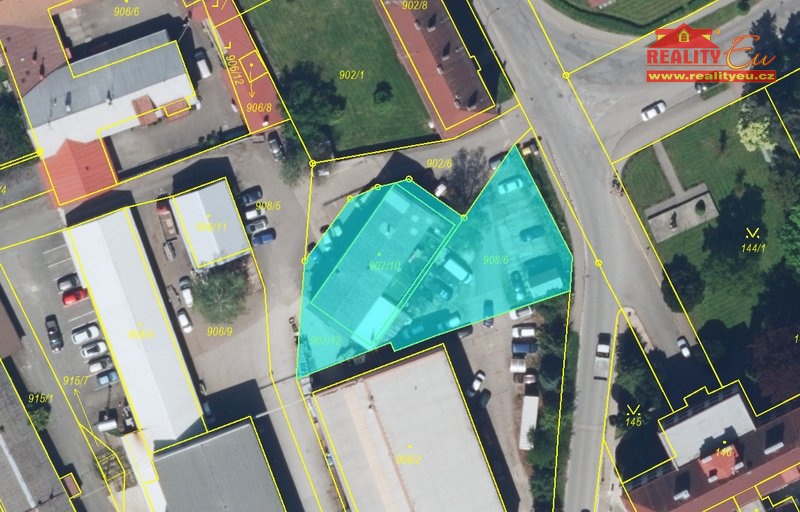 katastrální mapa s hranicí pozemku