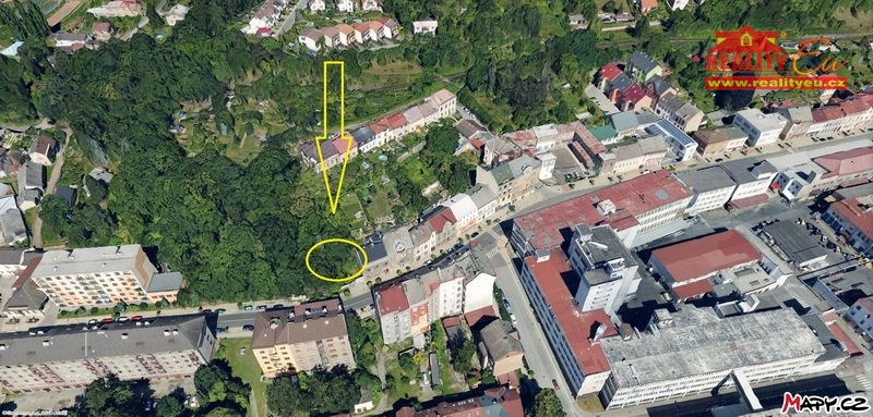projekt Komenského pohled východ - zákres