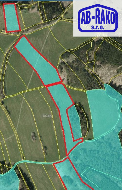 15,38 ha zem. pozemků okolo Najdeku u Lodhéřova