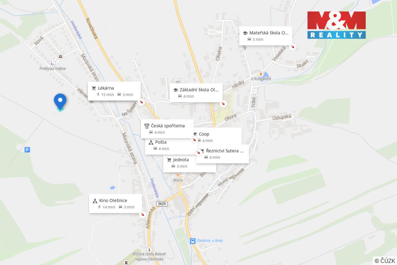 Prodej stavební parcely Olešnice 2 180 000 Kč, foto 9