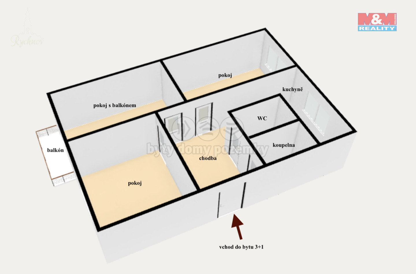 Prodej bytu 3+1, 71 m² Vamberk (okres Rychnov nad Kněžnou), Struha, obrázek 8