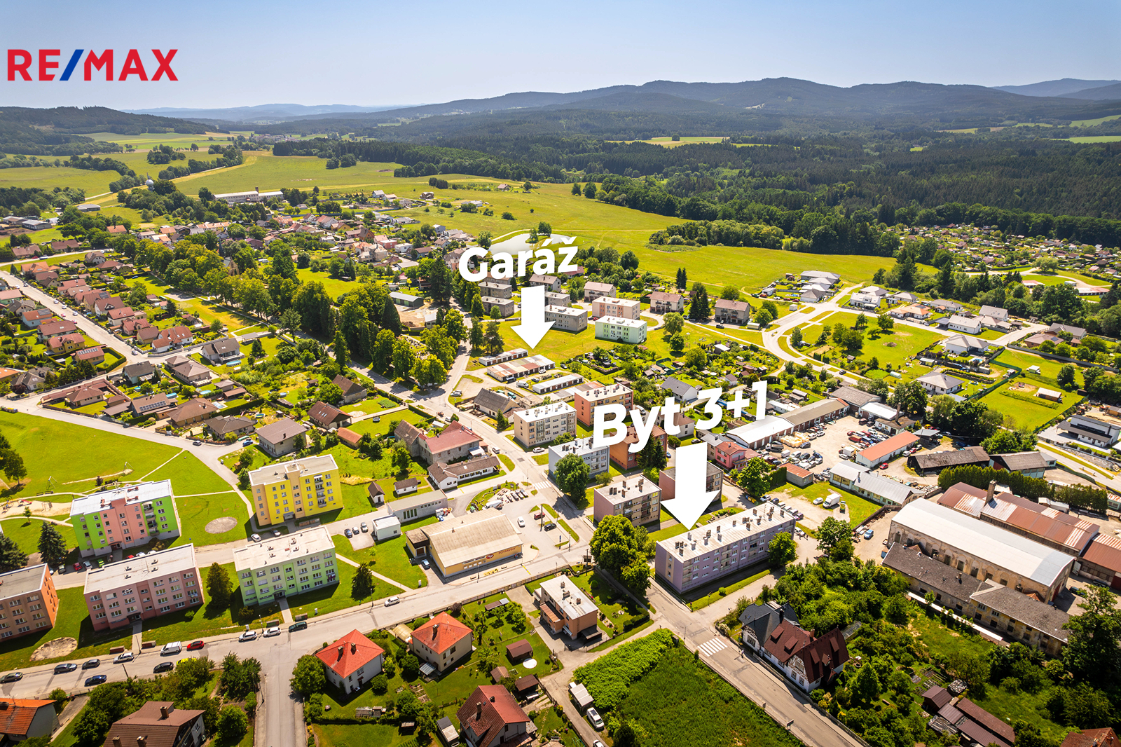 zákres garáž, byt