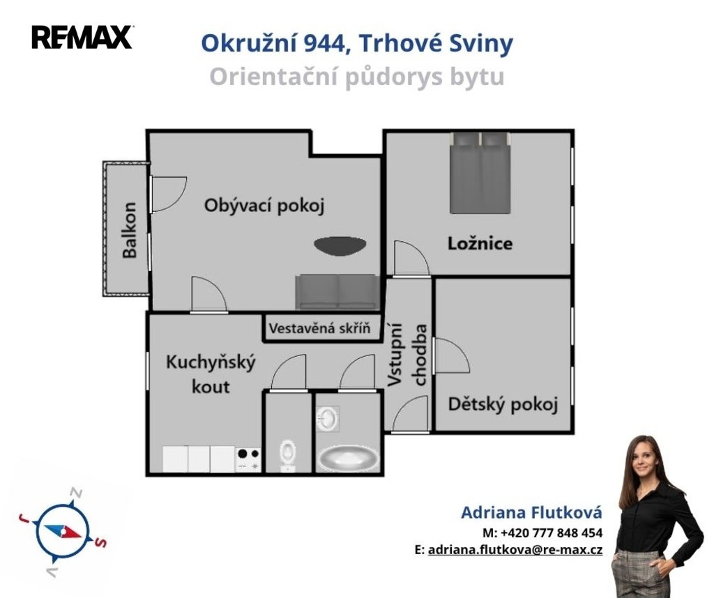 Orientační půdors bytu
