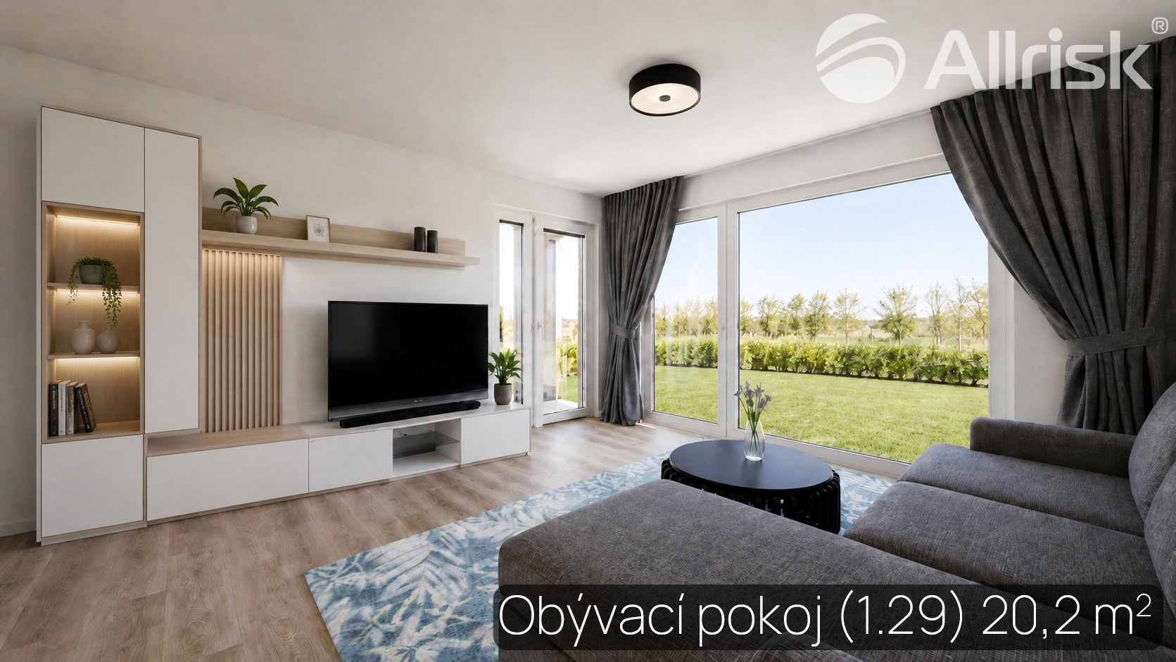 Vizualizace 13 obývací pokoj viz