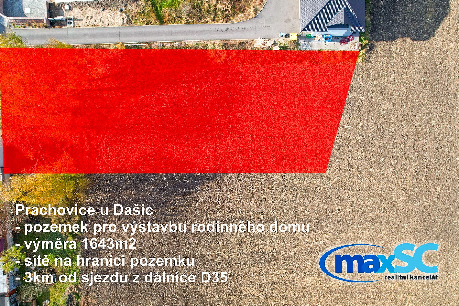 Prodej stavební parcely, 1 575 m² Dašice (okres Pardubice), Prachovice, obrázek 1