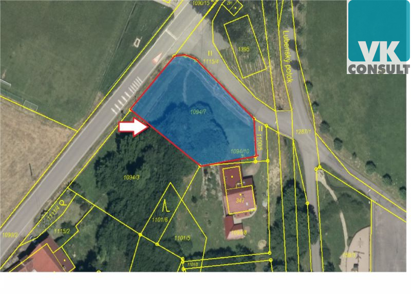 Prodej pozemku 1001 m2 k bydlení v obci Horní Újezd