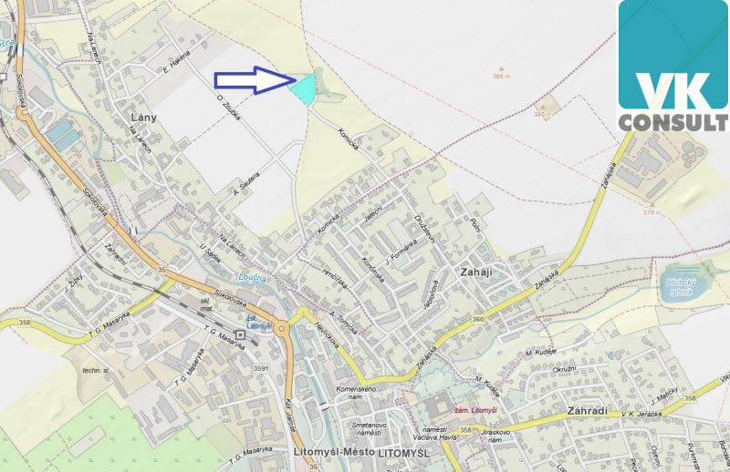 Litomyšl - prodej pozemku 4 343 m2 - v přírodě