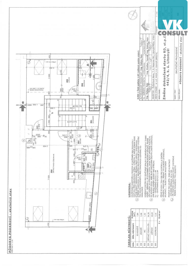 Pronájem - podkrovní byt 2+kk v centru města Litomyšle