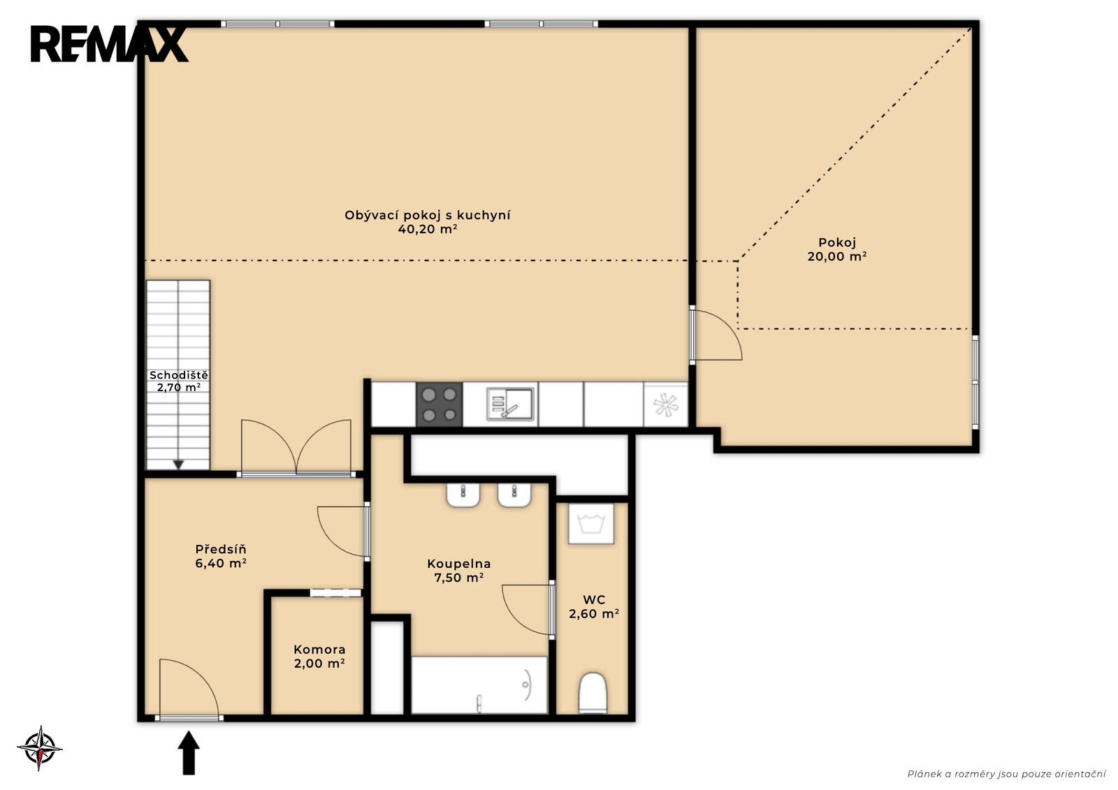 2D půdorys spodní patro