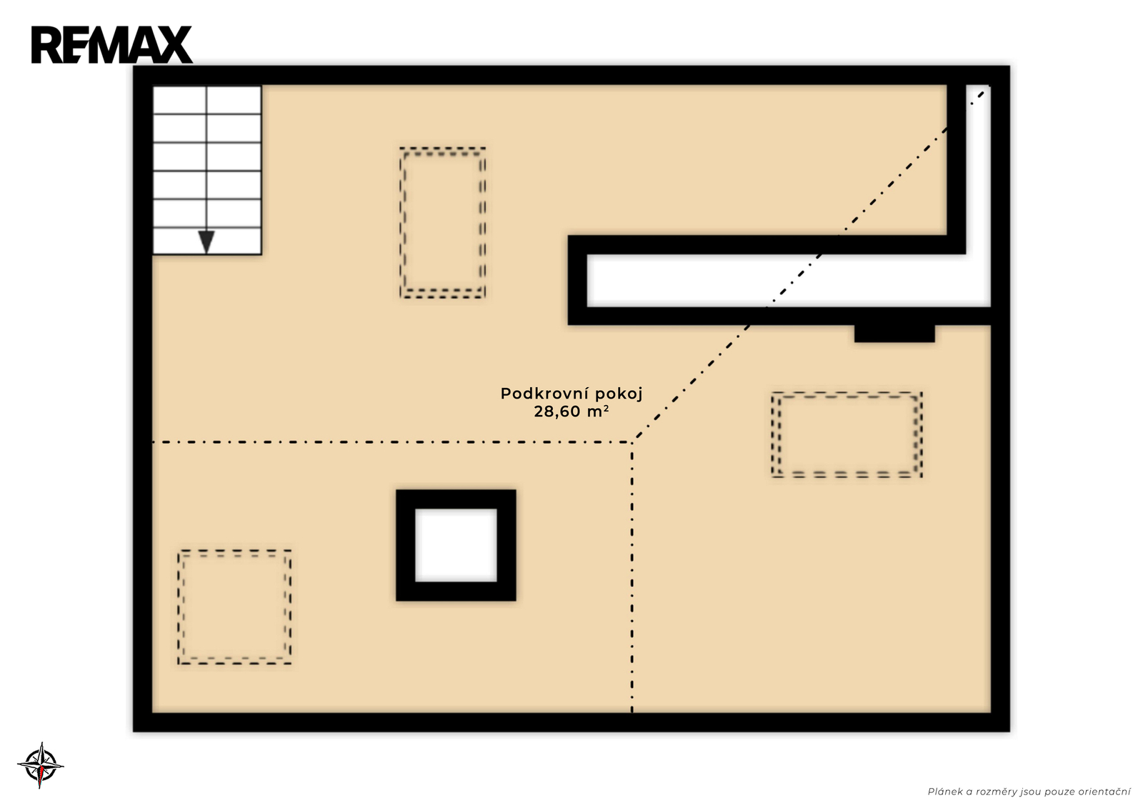 2D půdorys horní patro
